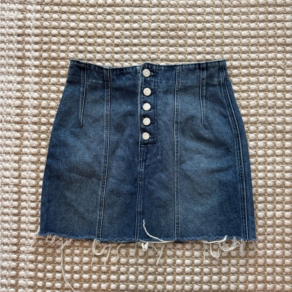GRLFRND Denim Button-Up Skirt